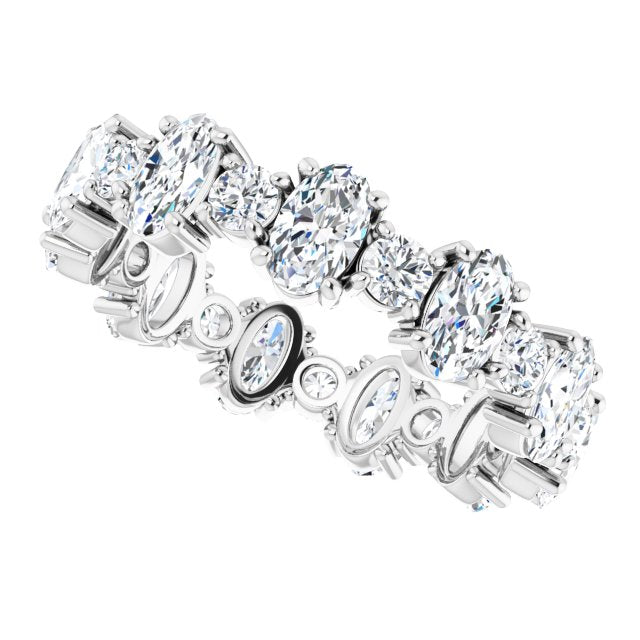 2.97 ct. Oval & Round Diamond Eternity Band-VIRABYANI